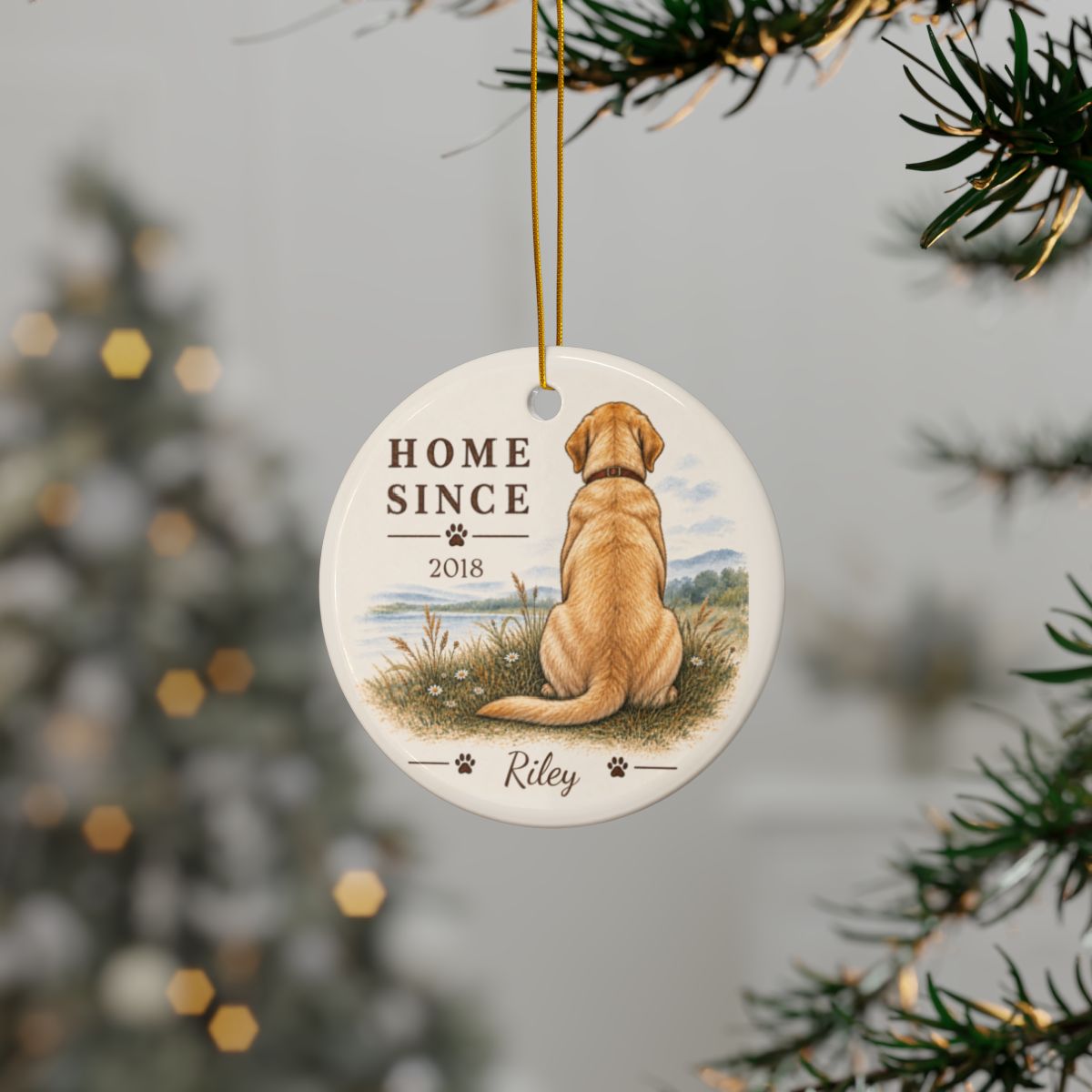 Personalized Dog Ornament, Double Sided Gotcha Day Gift, Custom Pet Adoption Keepsake