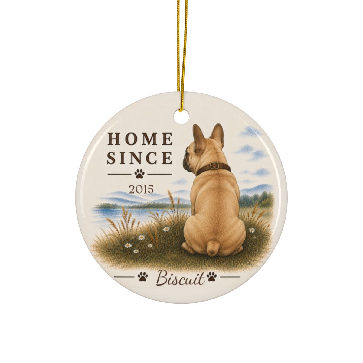 Personalized French Bulldog Ornament, Double Sided Frenchie Gotcha Day Gift, Custom Dog Keepsake
