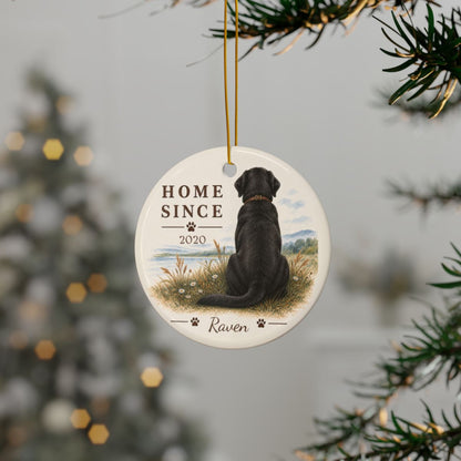 Personalized Black Lab Ornament, Double Sided Labrador Gotcha Day Gift, Custom Dog Keepsake