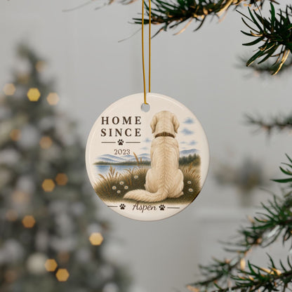 Personalized English Cream Golden Retriever Ornament, Double Sided Gotcha Day Gift, Custom Dog Keepsake