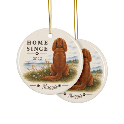 Personalized Ruby Cavalier Ornament, Double Sided Gotcha Day Gift, Custom Dog Keepsake