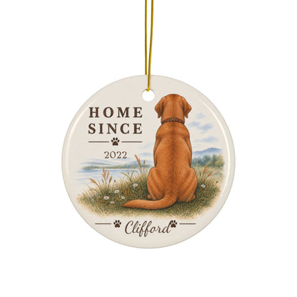 Personalized Fox Red Lab Ornament, Double Sided Labrador Gotcha Day Gift, Custom Dog Keepsake