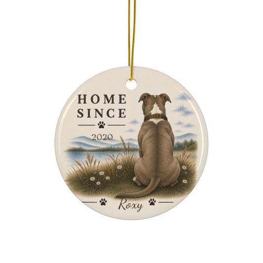 Personalized Pit Bull Ornament, Double Sided Gotcha Day Gift, Custom Dog Keepsake