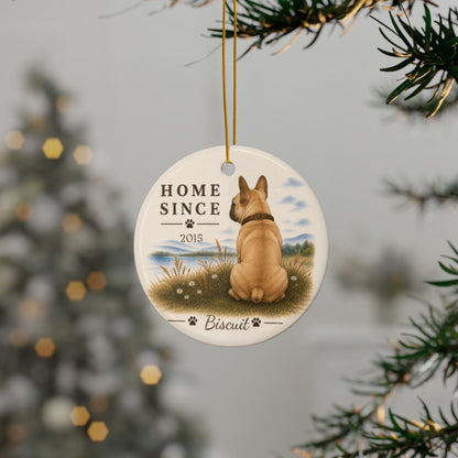 Personalized French Bulldog Ornament, Double Sided Frenchie Gotcha Day Gift, Custom Dog Keepsake