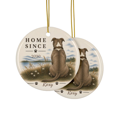 Personalized Pit Bull Ornament, Double Sided Gotcha Day Gift, Custom Dog Keepsake