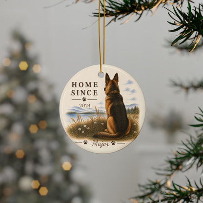 Personalized German Shepherd Ornament, Double Sided Gotcha Day Gift, Custom Dog Keepsake