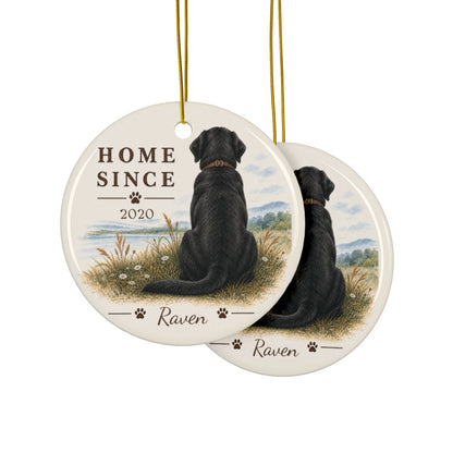 Personalized Black Lab Ornament, Double Sided Labrador Gotcha Day Gift, Custom Dog Keepsake