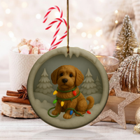 Load image into Gallery viewer, Personalized Labradoodle Christmas 3D Clay-Style Dog Keepsake