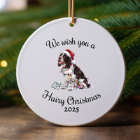 Load image into Gallery viewer, Christmas Brown Springer Spaniel Ornament, Christmas Lights Dog Keepsake
