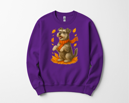 Miniature Schnauzer Autumn Sweatshirt, Cozy Fall Dog Sweater, Schnauzer Lover Apparel, Cute Autumn Dog Tee, Gift for Pet Lovers