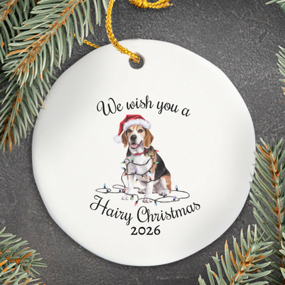 Christmas Beagle Ornament, Beagle Mom, Christmas Lights Dog Keepsake, Christmas Dog, Gift For Dog Lover, Beagle