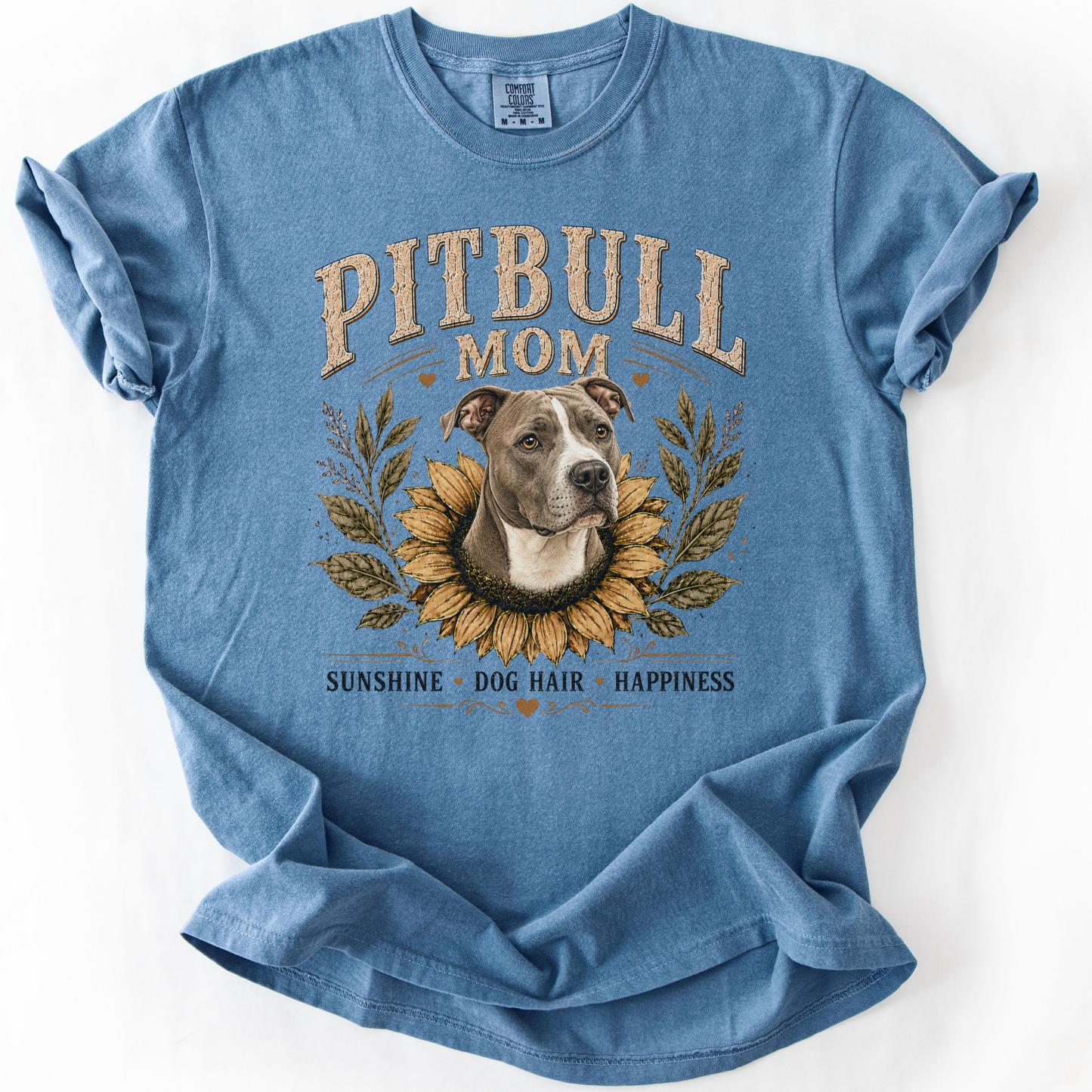 Pitbull Mom Sunflower Shirt