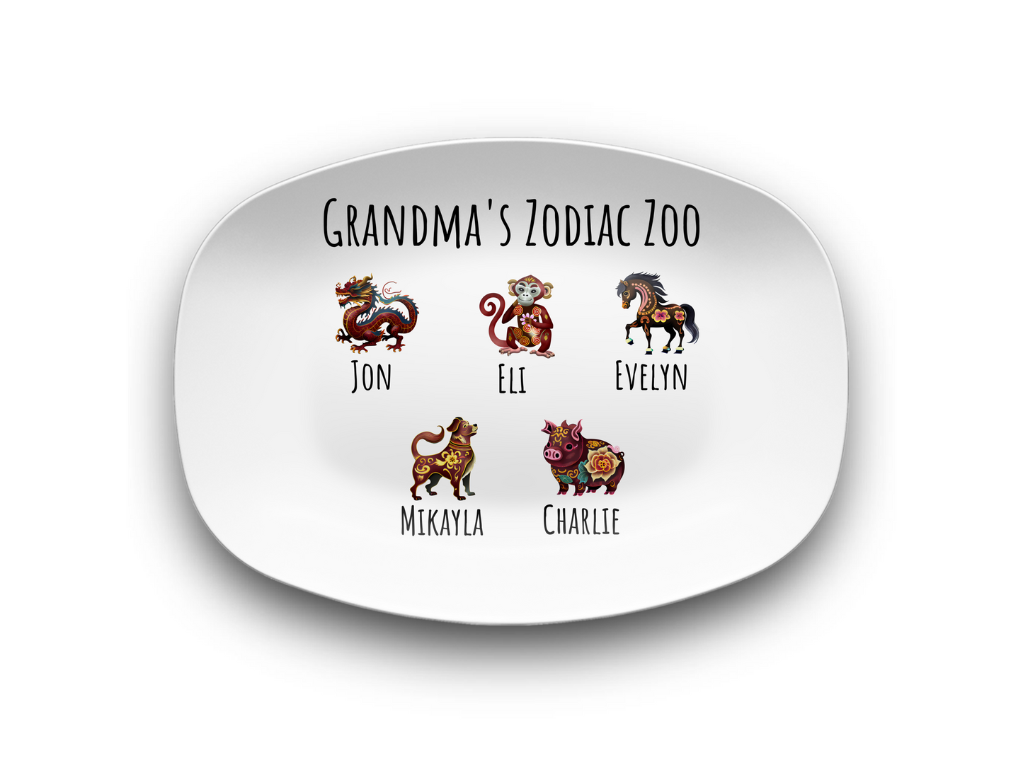 Personalized Grandmas Zodiac Zoo Plate
