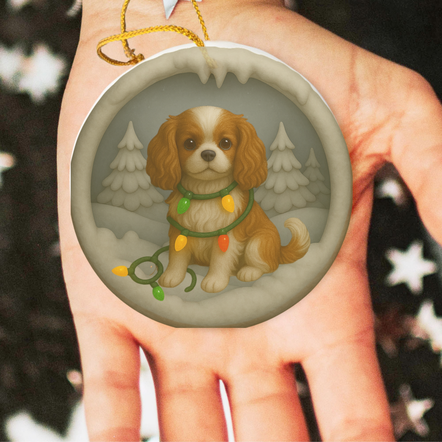 Personalized Blenheim Cavalier King Charles Christmas Ornament