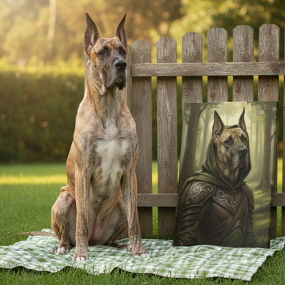 Personalized Dog Elf Ranger Portrait, Custom Medieval Fantasy Pet Canvas