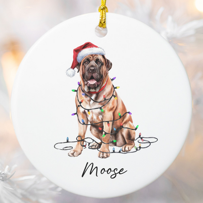 Mastiff Christmas Ornament, Personalized Dog Keepsake