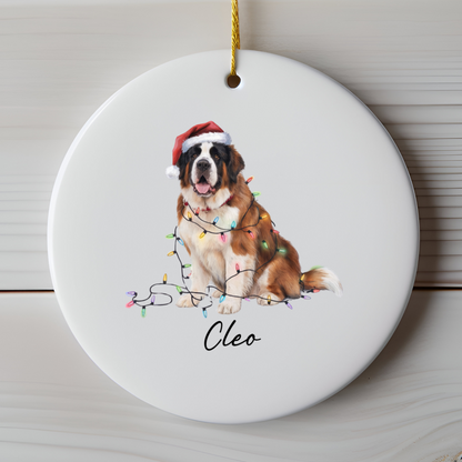 Saint Bernard Ornament, Personalized Dog Lover Gift