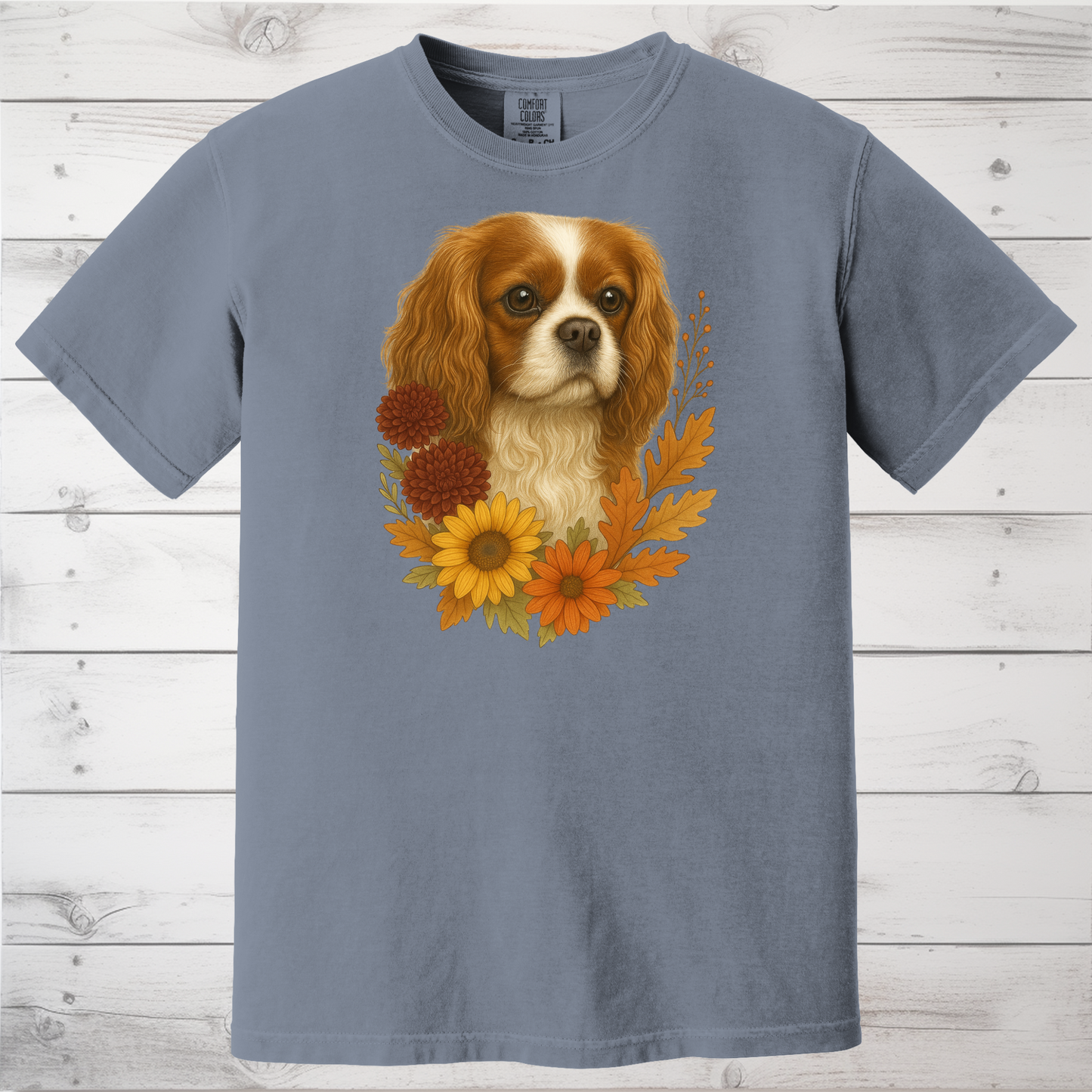 Cavalier King Charles Spaniel Sweatshirt – Blenheim, Ruby or Tri-Color Dog Lover Gift, Cute Fall Floral Crewneck for Pet Owners
