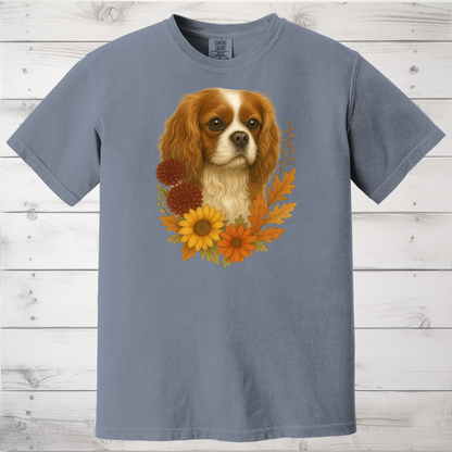 Cavalier King Charles Spaniel Sweatshirt – Blenheim, Ruby or Tri-Color Dog Lover Gift, Cute Fall Floral Crewneck for Pet Owners