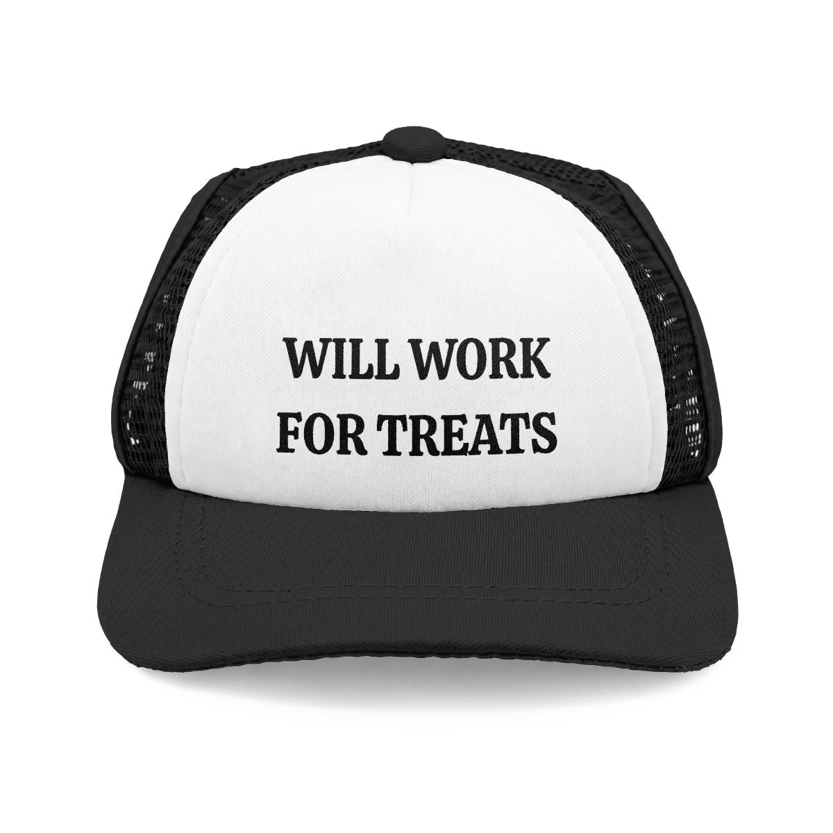 Dog Trucker Hat Will Work For Treats Foam Baseball Cap Gift for Dogs and Puppies