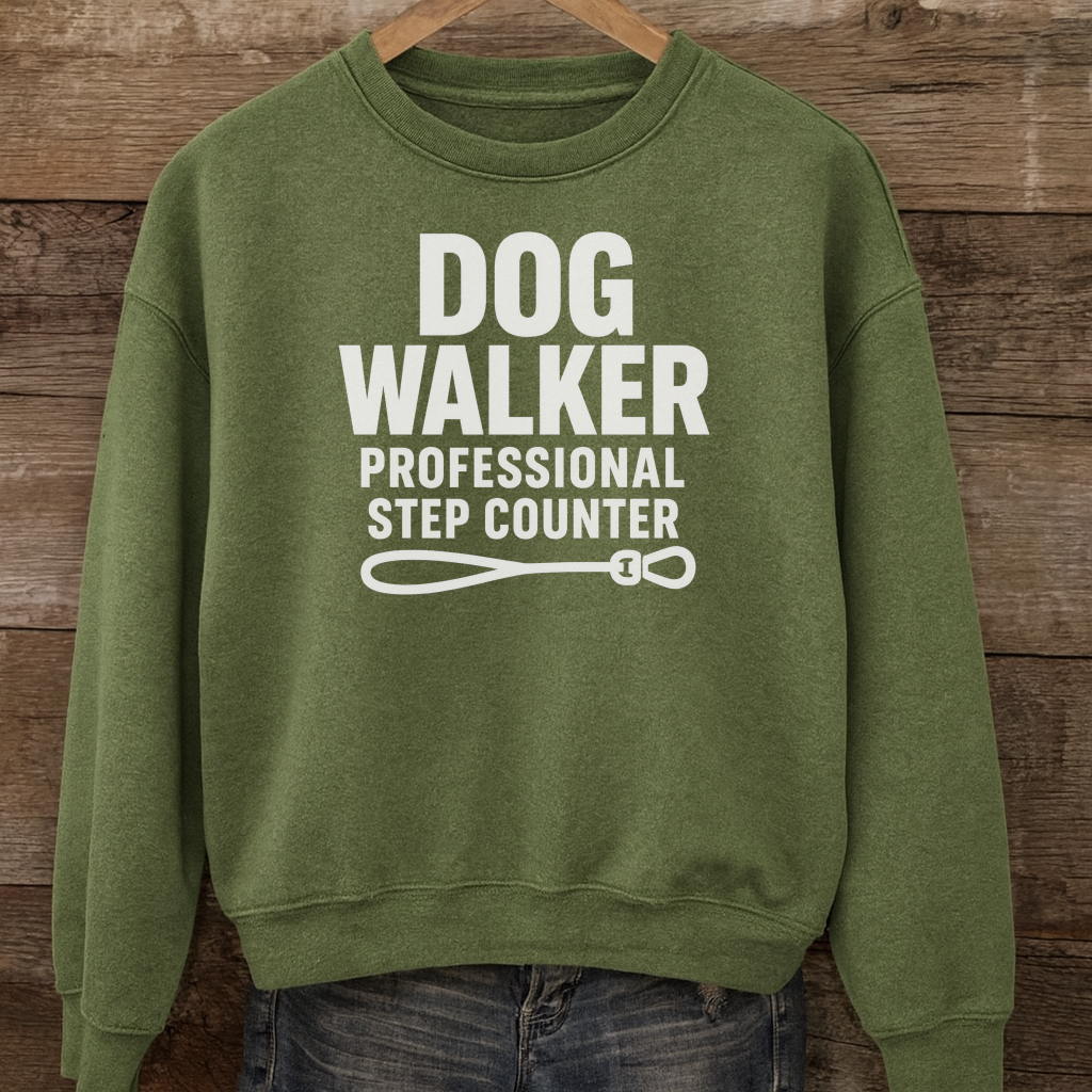 Dog Walker Hoodie, Professional Step Counter Sweatshirt, Funny Gift for Dog Walkers, Pet Lover Apparel, Cozy Hooded Sweatshirt