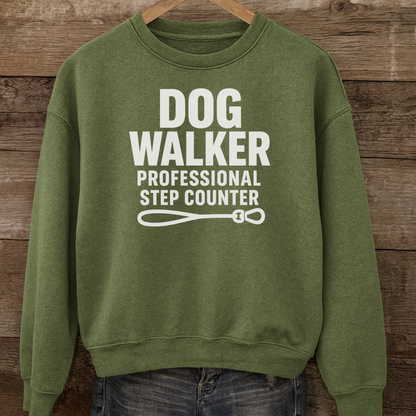 Dog Walker Hoodie, Professional Step Counter Sweatshirt, Funny Gift for Dog Walkers, Pet Lover Apparel, Cozy Hooded Sweatshirt