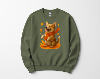 Corgi Autumn Sweatshirt, Dog Lover Fall Apparel, Cozy Pet Sweater, Cute Corgi Shirt Gift, Autumn Dog Fashion