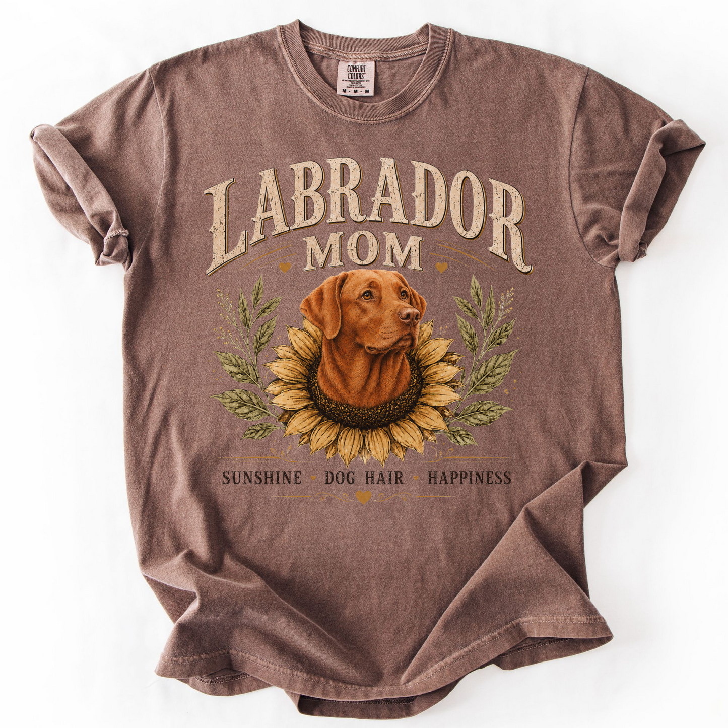 Fox Red Lab Mom Shirt, Labrador Retriever Sunflower Tee, Vintage Dog Lover Gift