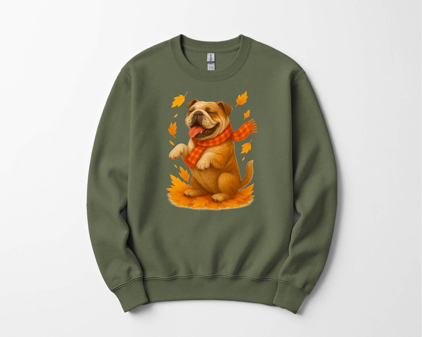 Bulldog Autumn Shirt, Dog Lover Fall Sweater, Cozy Pet Apparel, Cute Dog Seasonal Gift, Bulldog Autumn Wear, Fall Dog Fashion