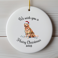 Load image into Gallery viewer, Christmas Golden Retriever Ornament, Christmas Lights Dog Keepsake
