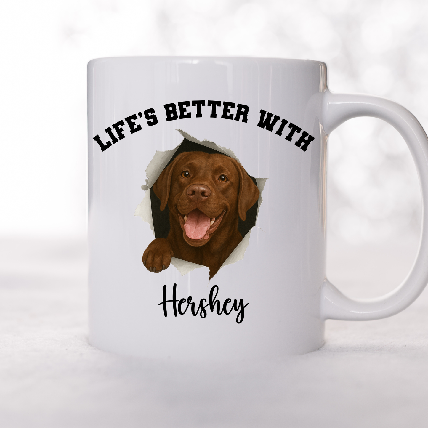 Personalized Chocolate Lab Life’s Better With My Dog Mug