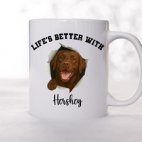 Load image into Gallery viewer, Personalized Chocolate Lab Life’s Better With My Dog Mug
