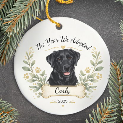 Personalized Adoption Dog Ornament, Custom Pet Christmas Keepsake Gift