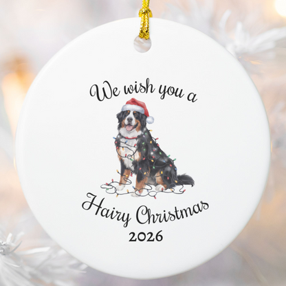 Christmas Bernese Mountain Dog Ornament, Christmas Lights Dog Keepsake, Christmas Dog, Bernese Mountain Dog Mom, Gift For Dog Lover
