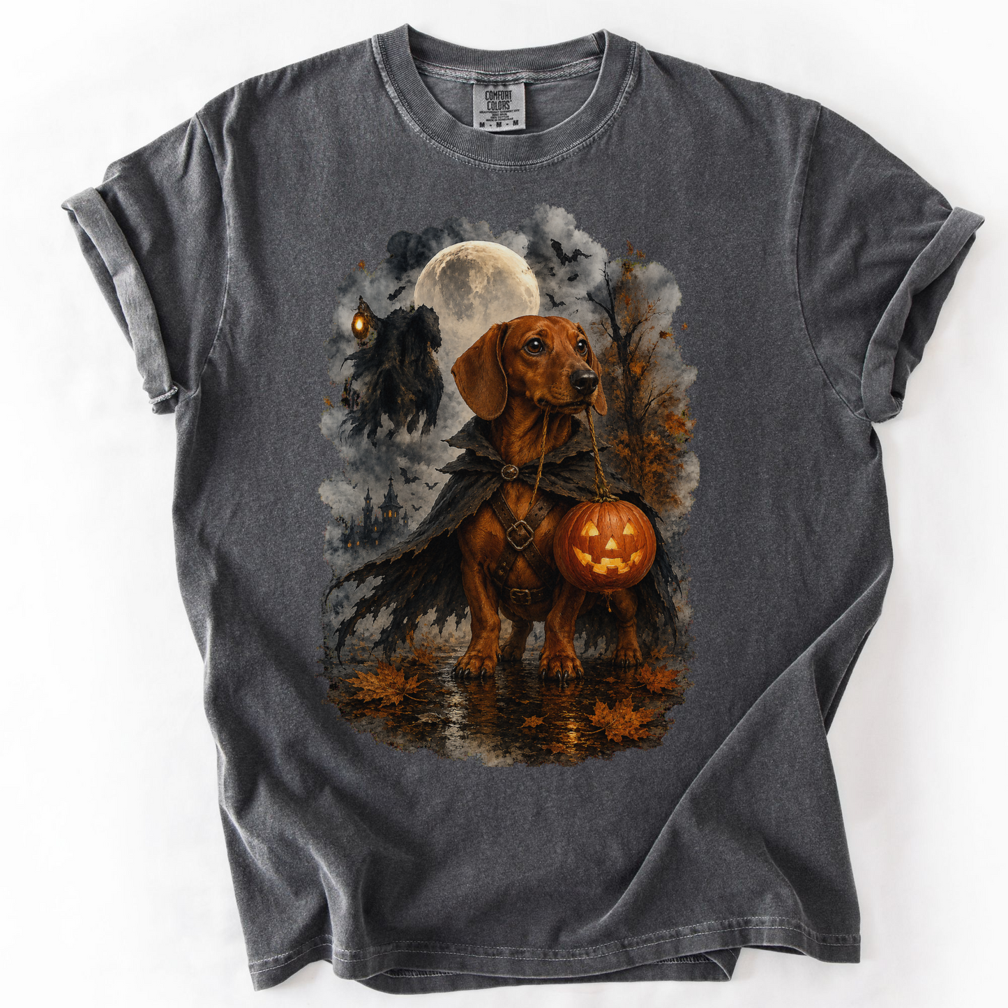 Red Dachshund Headless Horseman Inspired Halloween Comfort Colors Shirt