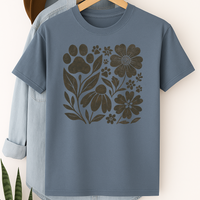 Load image into Gallery viewer, Retro Floral Paw Print Shirt Boho Dog Lover Tee Nature-Inspired Pet Mom Gift Vintage Botanical Animal T-Shirt
