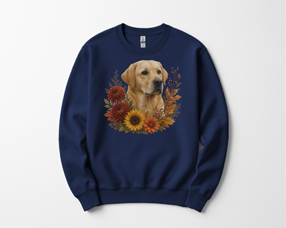 Yellow Labrador Autumn Floral Sweatshirt