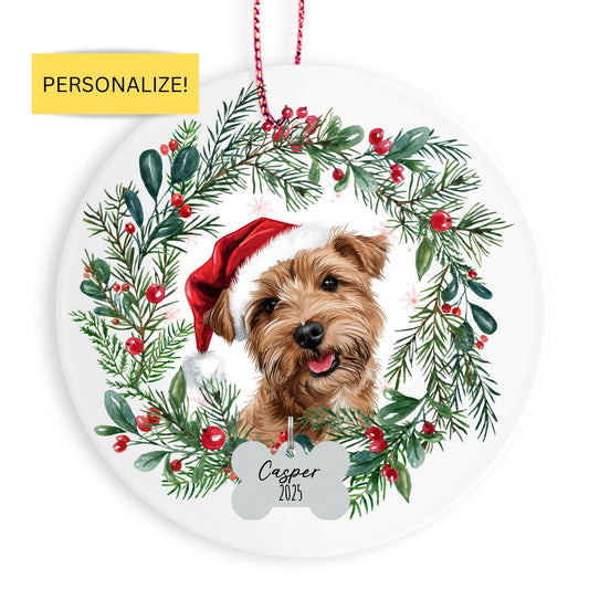 Personalized Norfolk Terrier Christmas Ornament