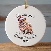 Load image into Gallery viewer, Christmas Chow Chow Ornament, Christmas Lights Dog Keepsake
