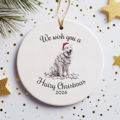 Christmas Great Pyrenees Ornament, Christmas Lights Dog Keepsake