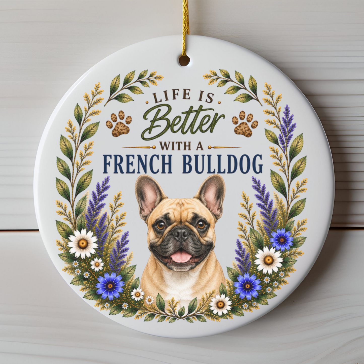 French Bulldog Ornament - Liife Is Better