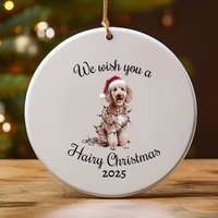 Load image into Gallery viewer, Christmas Poodle Ornament, Christmas Lights Dog Keepsake
