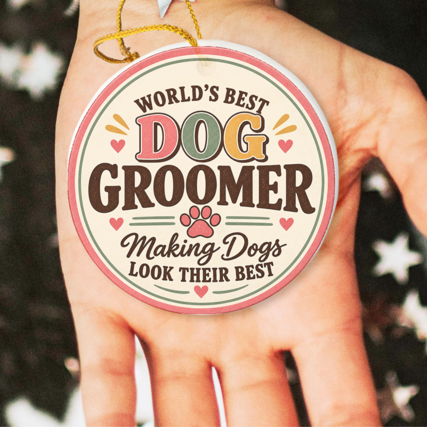 Personalized Dog Groomer Ornament