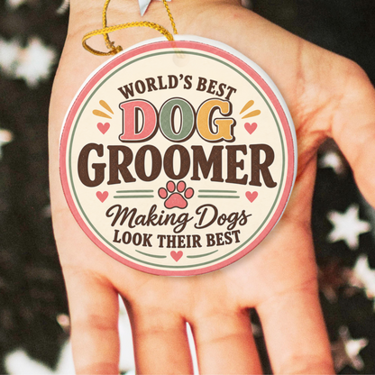 Personalized Dog Groomer Ornament