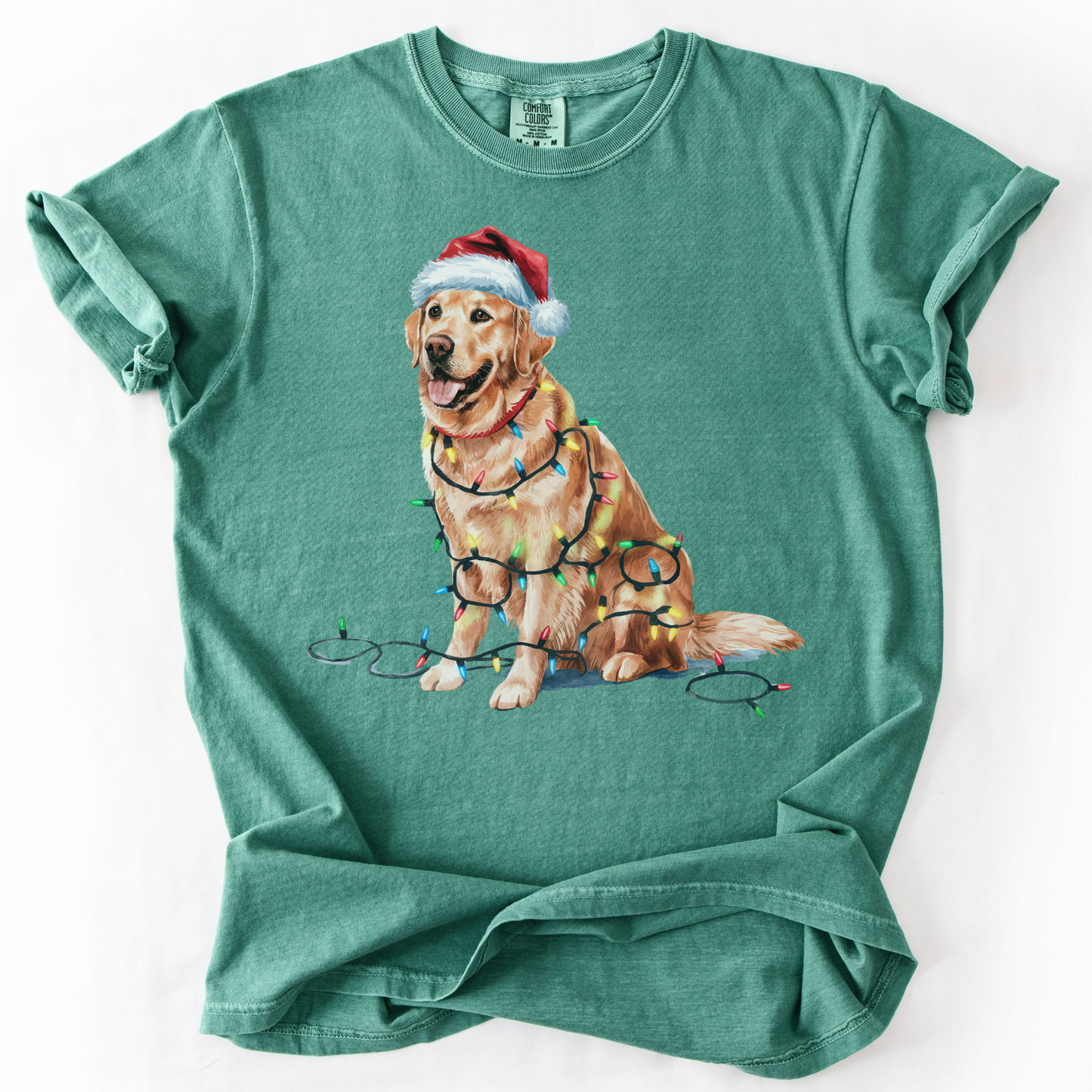 Christmas Golden Retriever Shirt, Christmas Lights Dog Shirt, Christmas Dog, Golden Retriever Mom, Gift for Dog Lover, Golden Retriever