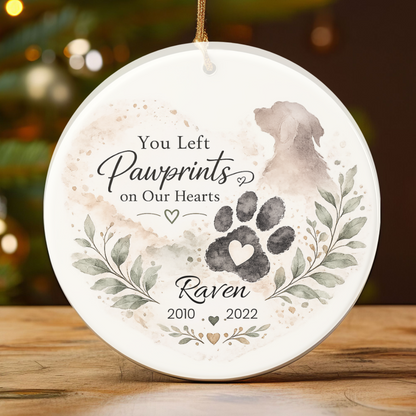 Personalized Pet Memorial Ornament, Custom Dog Loss Christmas Keepsake Gift