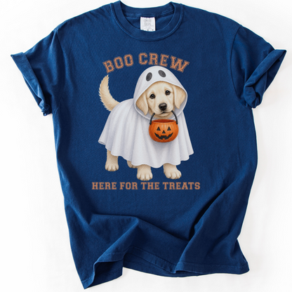English Cream Golden Boo Crew Halloween Shirt, Here for the Treats Dog Mom Tee