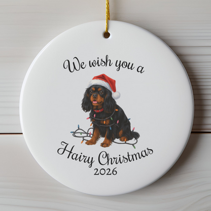 Black and Tan Cavalier King Charles Spaniel Ornament, Funny Dog Lover Gift, Pet Holiday