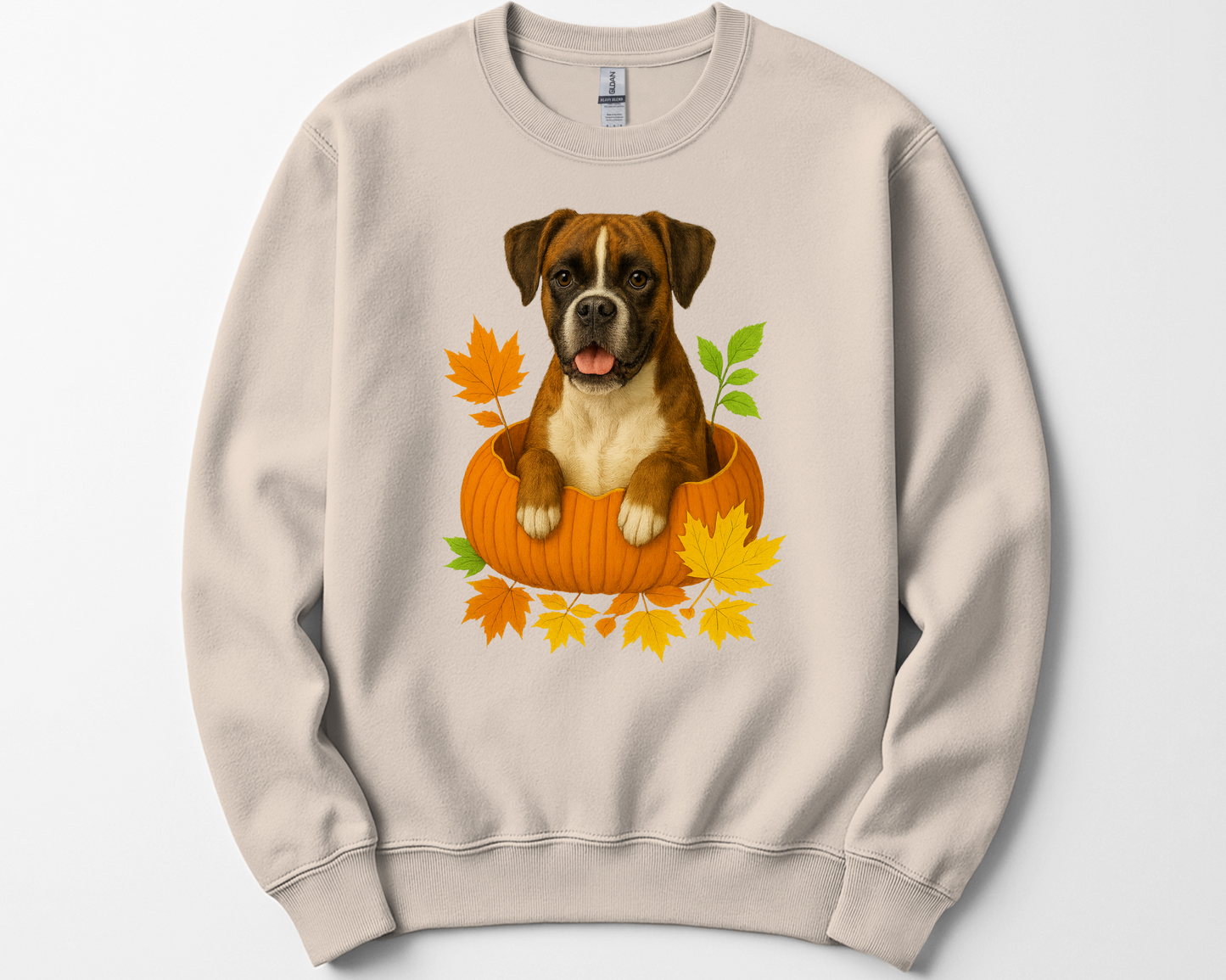 Boxer Dog Pumpkin Shirt, Fall Dog Lover Tee on Comfort Colors 1717