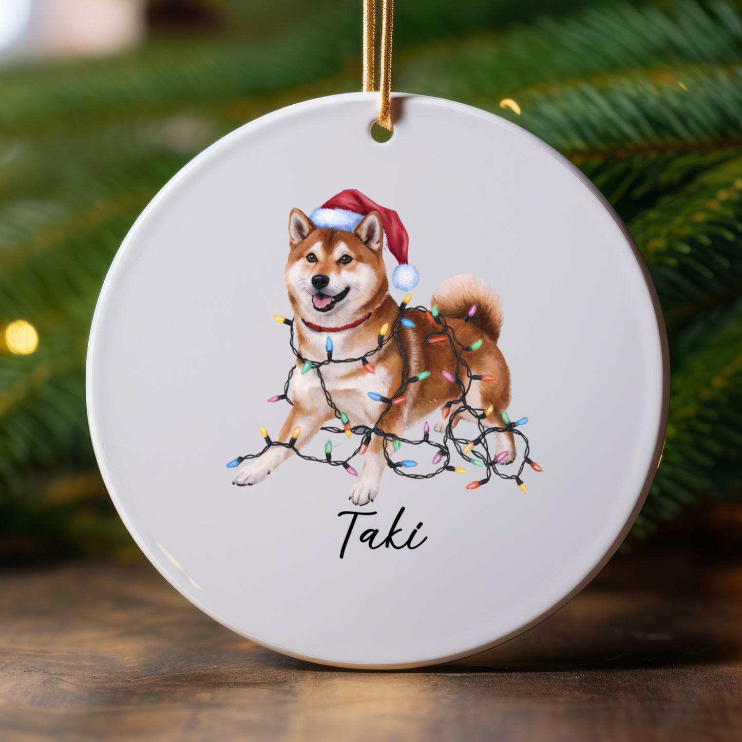 Personalized Red Shiba Inu Ornament, Custom Pet Lover Gift